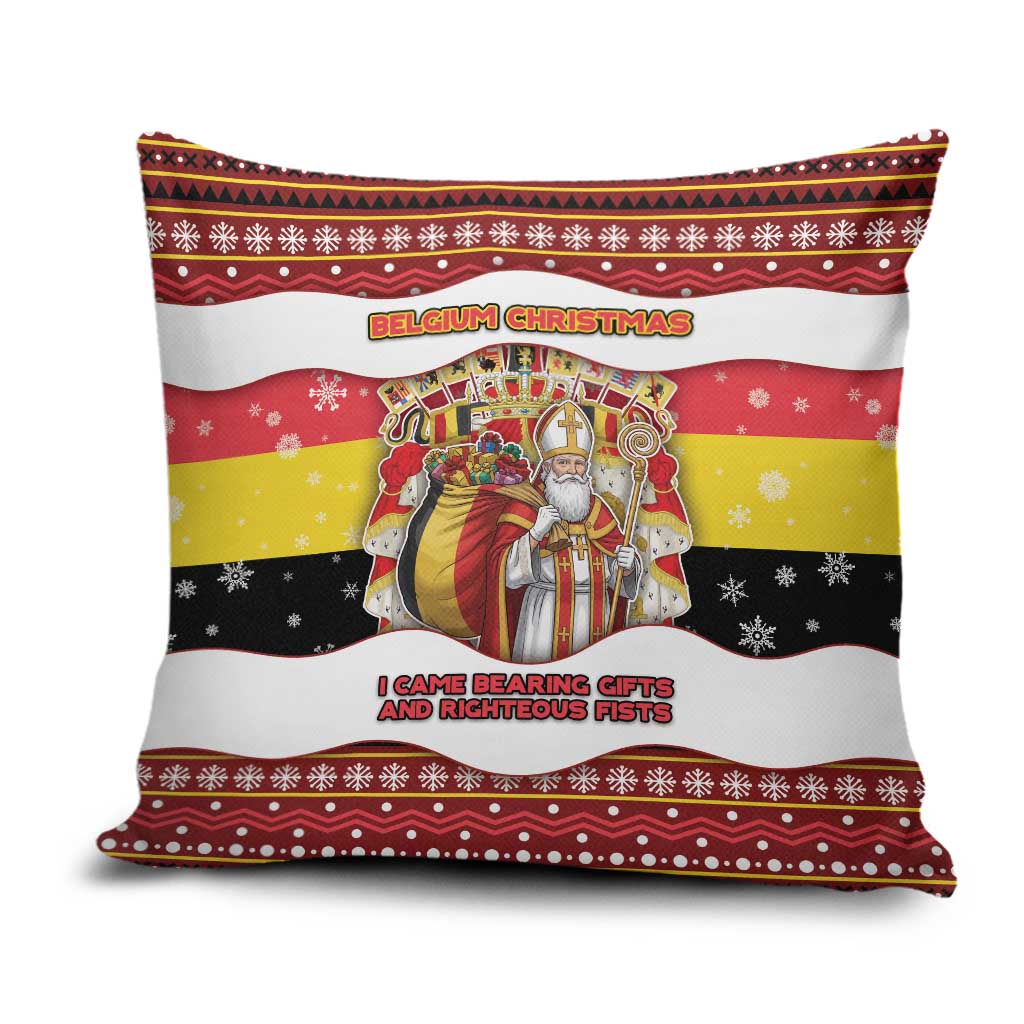 Belgium Pillow Cover Saint Nicholas With Patterns Xmas - Wonder Print Shop