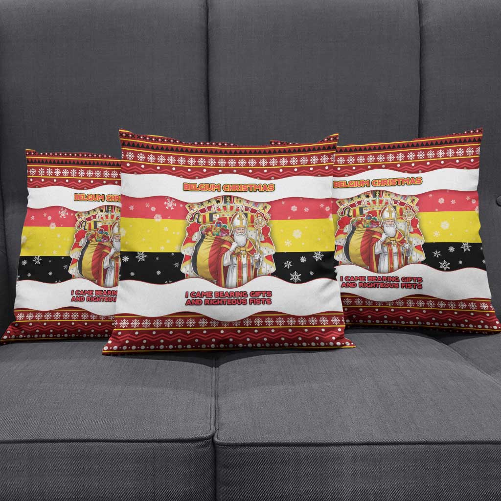 Belgium Pillow Cover Saint Nicholas With Patterns Xmas - Wonder Print Shop