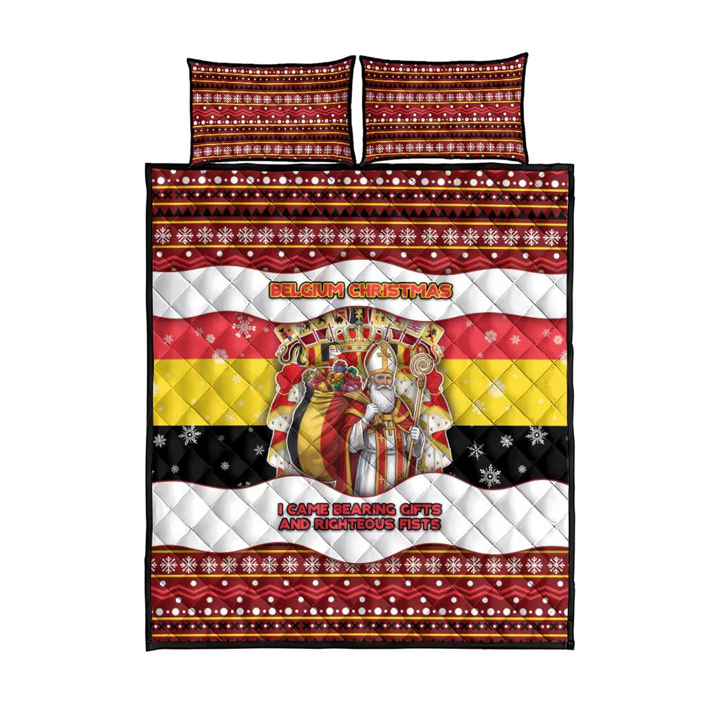 Belgium Quilt Bed Set Saint Nicholas With Patterns Xmas - Wonder Print Shop