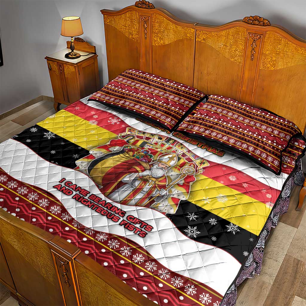 Belgium Quilt Bed Set Saint Nicholas With Patterns Xmas - Wonder Print Shop
