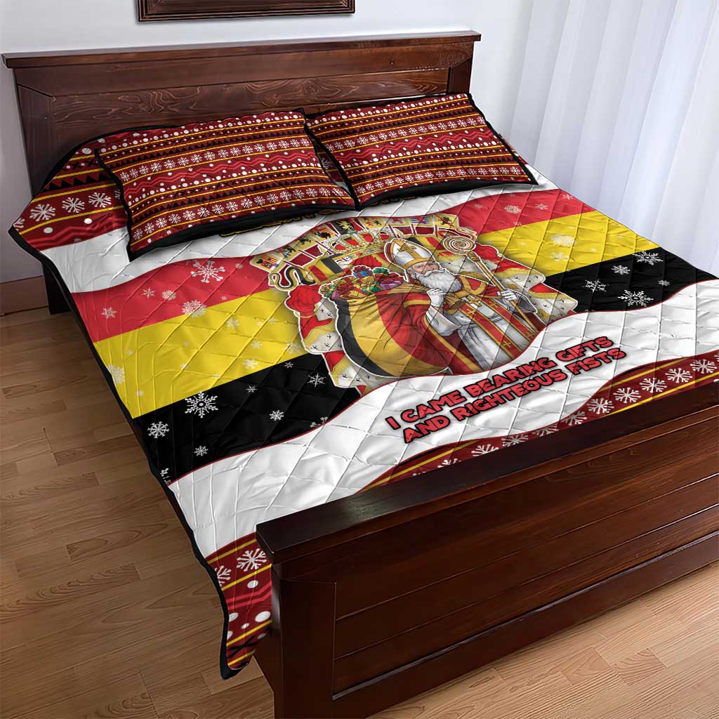 Belgium Quilt Bed Set Saint Nicholas With Patterns Xmas - Wonder Print Shop
