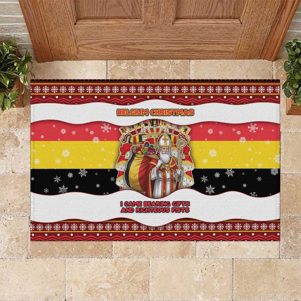 Belgium Rubber Doormat Saint Nicholas With Patterns Xmas - Wonder Print Shop