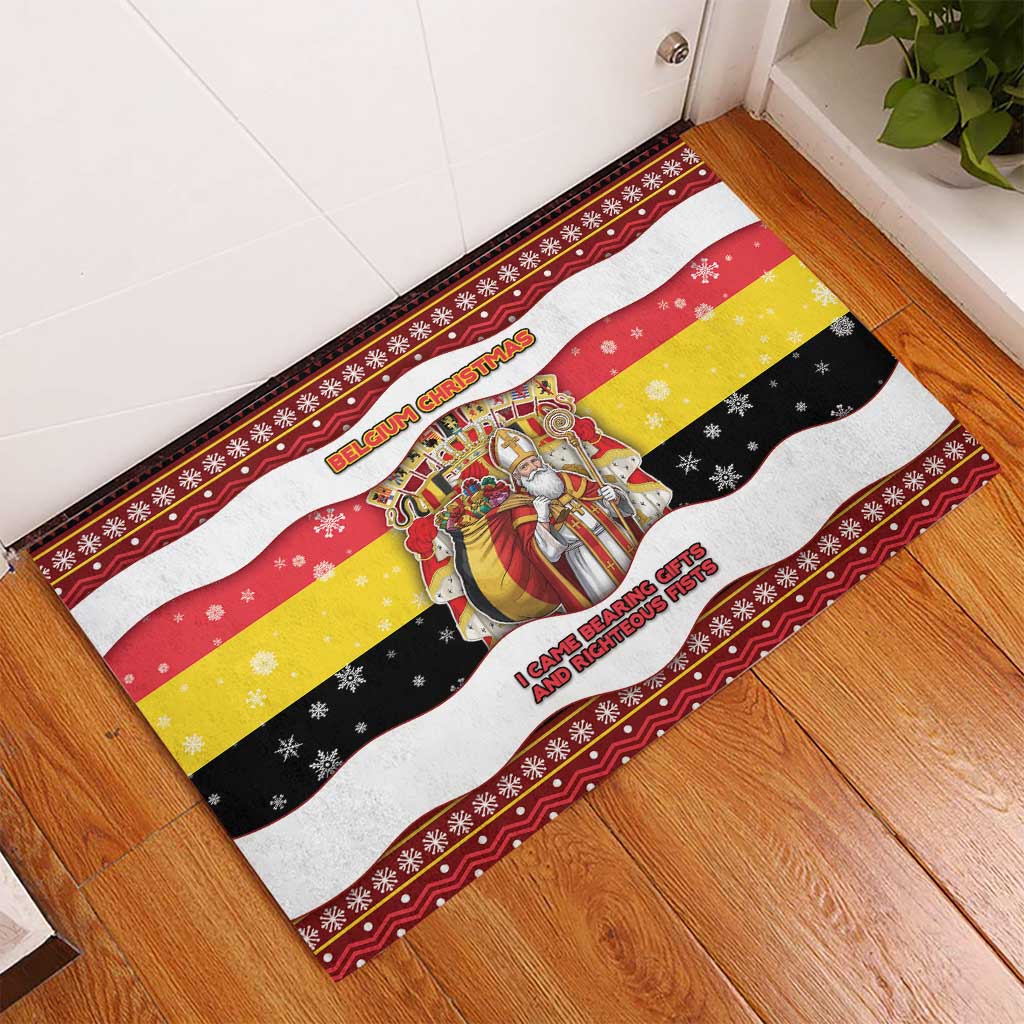 Belgium Rubber Doormat Saint Nicholas With Patterns Xmas - Wonder Print Shop
