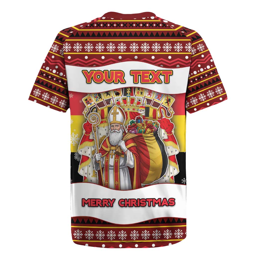 Personalized Belgium Rugby Jersey Saint Nicholas With Patterns Xmas - Wonder Print Shop
