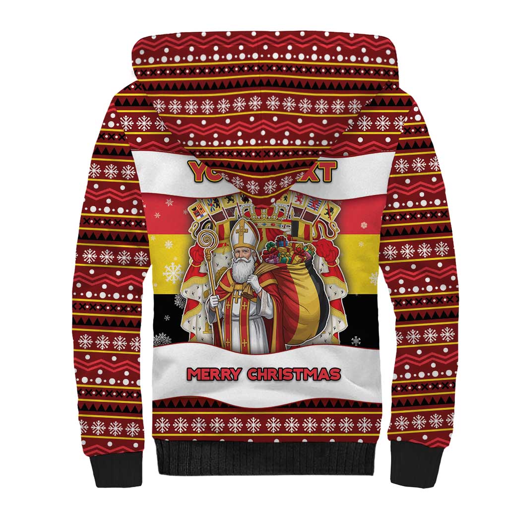 Personalized Belgium Sherpa Hoodie Saint Nicholas With Patterns Xmas - Wonder Print Shop