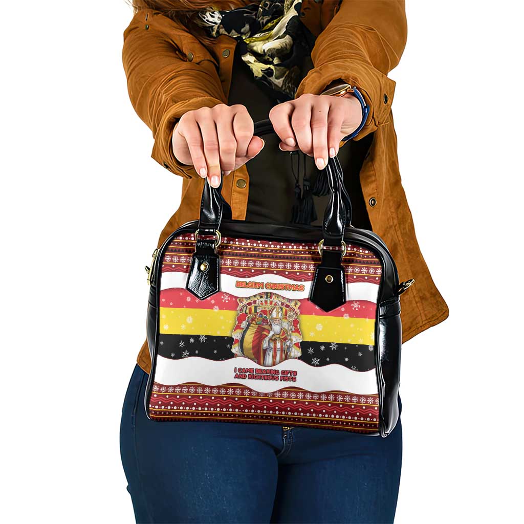 Belgium Shoulder Handbag Saint Nicholas With Patterns Xmas - Wonder Print Shop