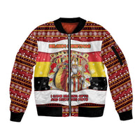 Personalized Belgium Sleeve Zip Bomber Jacket Saint Nicholas With Patterns Xmas - Wonder Print Shop
