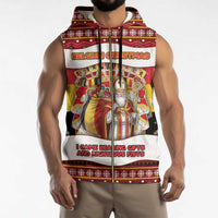 Personalized Belgium Sleeveless Zip Hoodie Saint Nicholas With Patterns Xmas - Wonder Print Shop