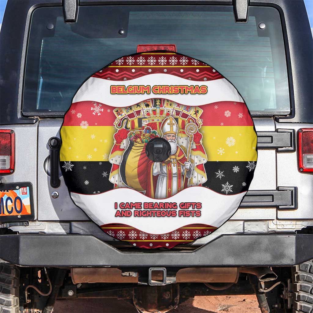 Belgium Spare Tire Cover Saint Nicholas With Patterns Xmas - Wonder Print Shop