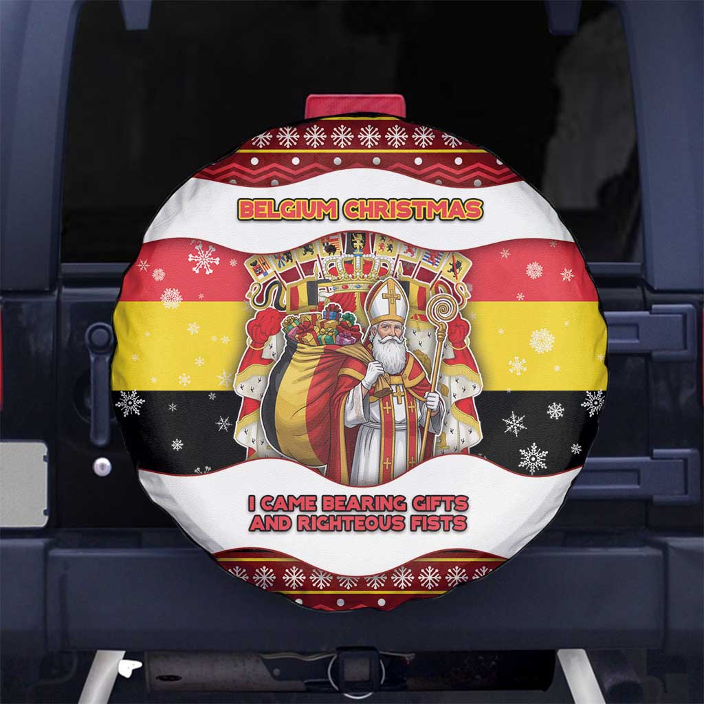 Belgium Spare Tire Cover Saint Nicholas With Patterns Xmas - Wonder Print Shop