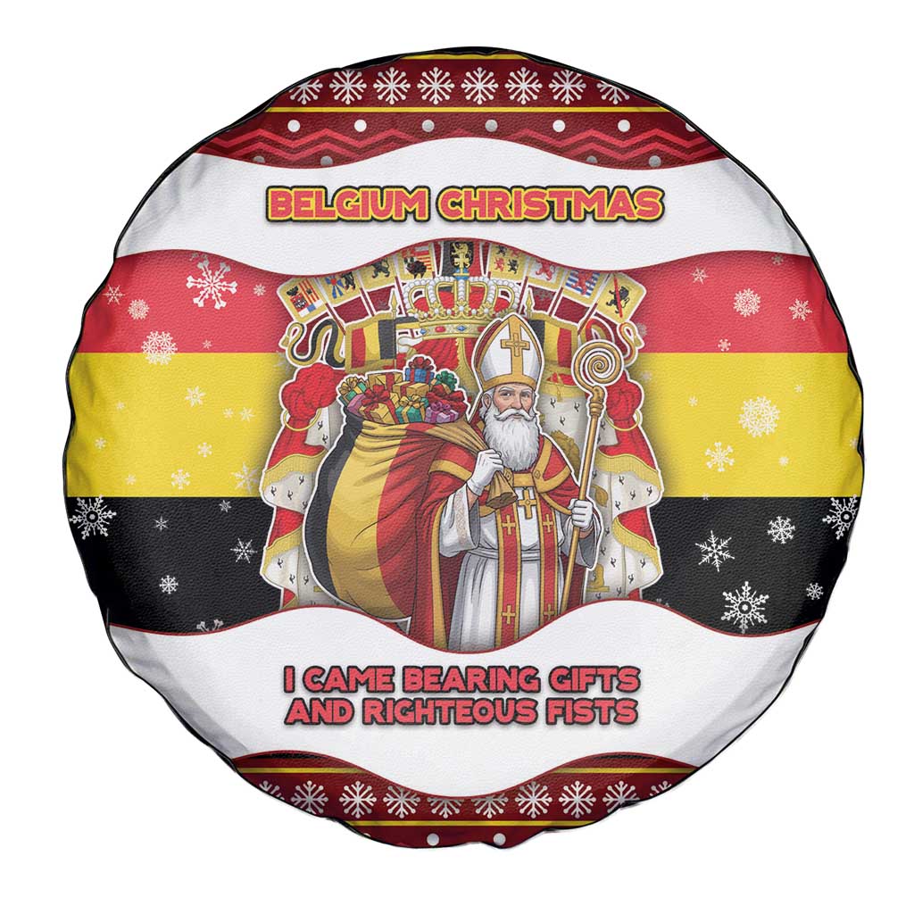 Belgium Spare Tire Cover Saint Nicholas With Patterns Xmas - Wonder Print Shop