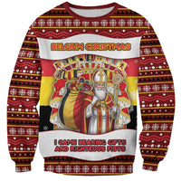 Personalized Belgium Sweatshirt Saint Nicholas With Patterns Xmas - Wonder Print Shop