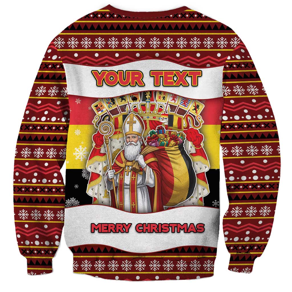 Personalized Belgium Sweatshirt Saint Nicholas With Patterns Xmas - Wonder Print Shop