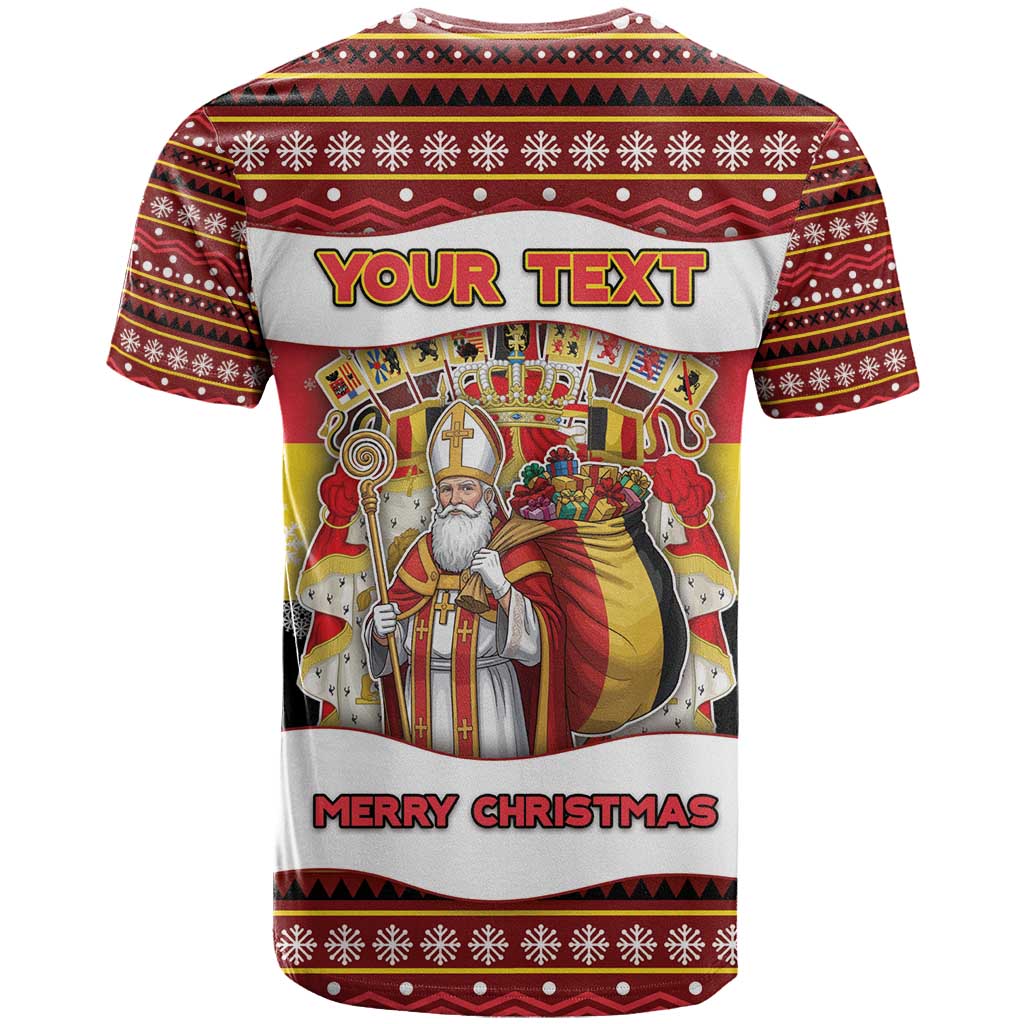 Personalized Belgium T Shirt Saint Nicholas With Patterns Xmas - Wonder Print Shop
