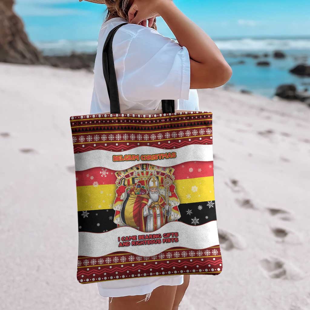 Belgium Tote Bag Saint Nicholas With Patterns Xmas - Wonder Print Shop
