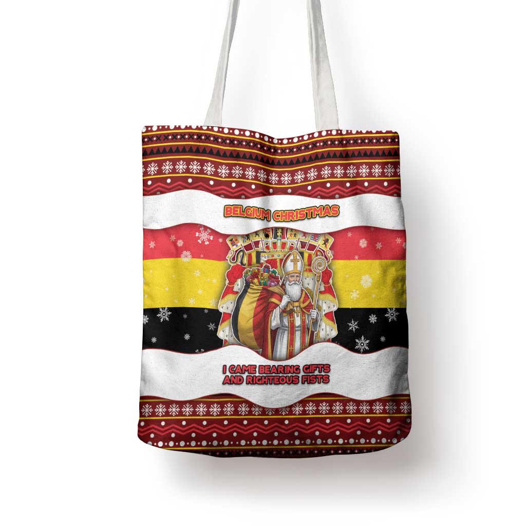 Belgium Tote Bag Saint Nicholas With Patterns Xmas - Wonder Print Shop