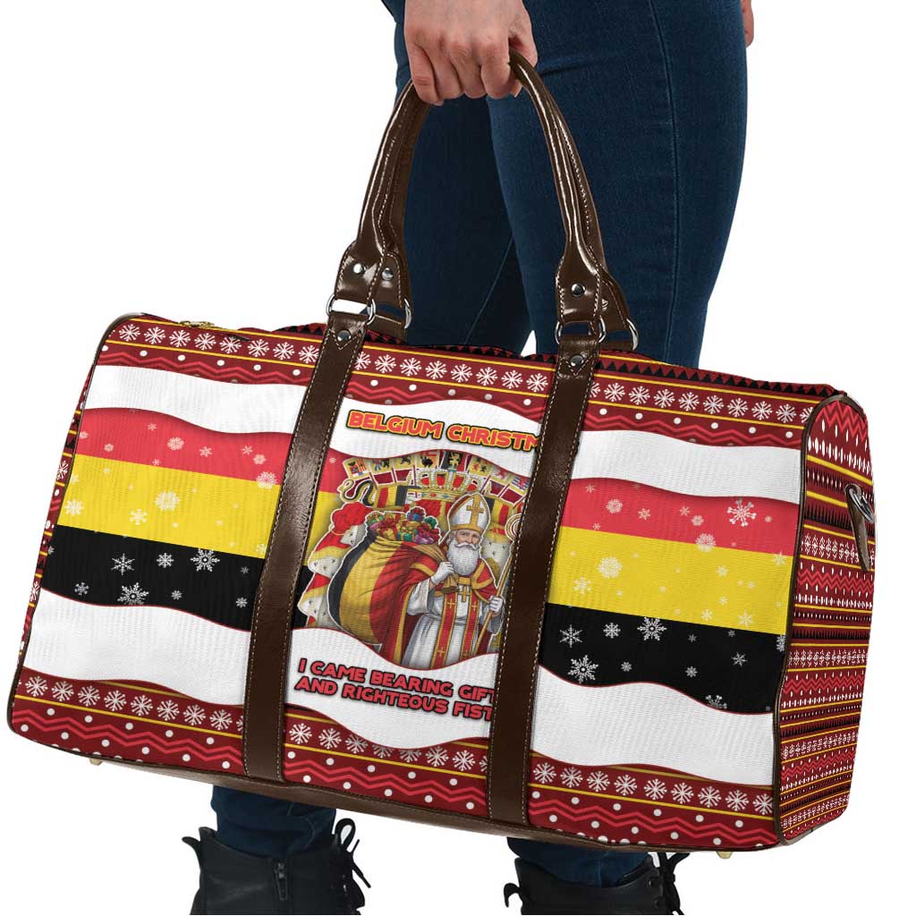 Belgium Travel Bag Saint Nicholas With Patterns Xmas - Wonder Print Shop