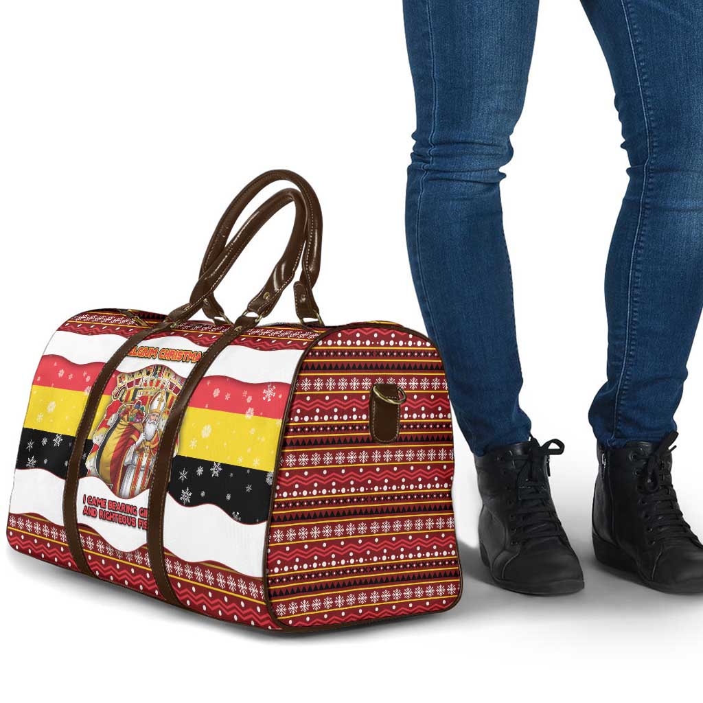 Belgium Travel Bag Saint Nicholas With Patterns Xmas - Wonder Print Shop