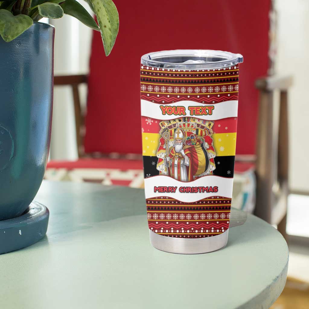 Personalized Belgium Tumbler Cup Saint Nicholas With Patterns Xmas - Wonder Print Shop