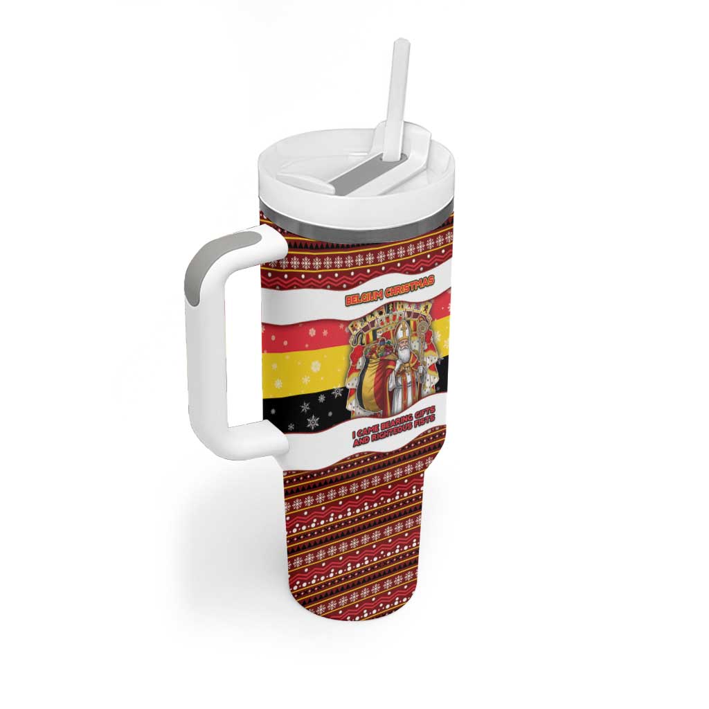 Personalized Belgium Tumbler With Handle Saint Nicholas With Patterns Xmas - Wonder Print Shop