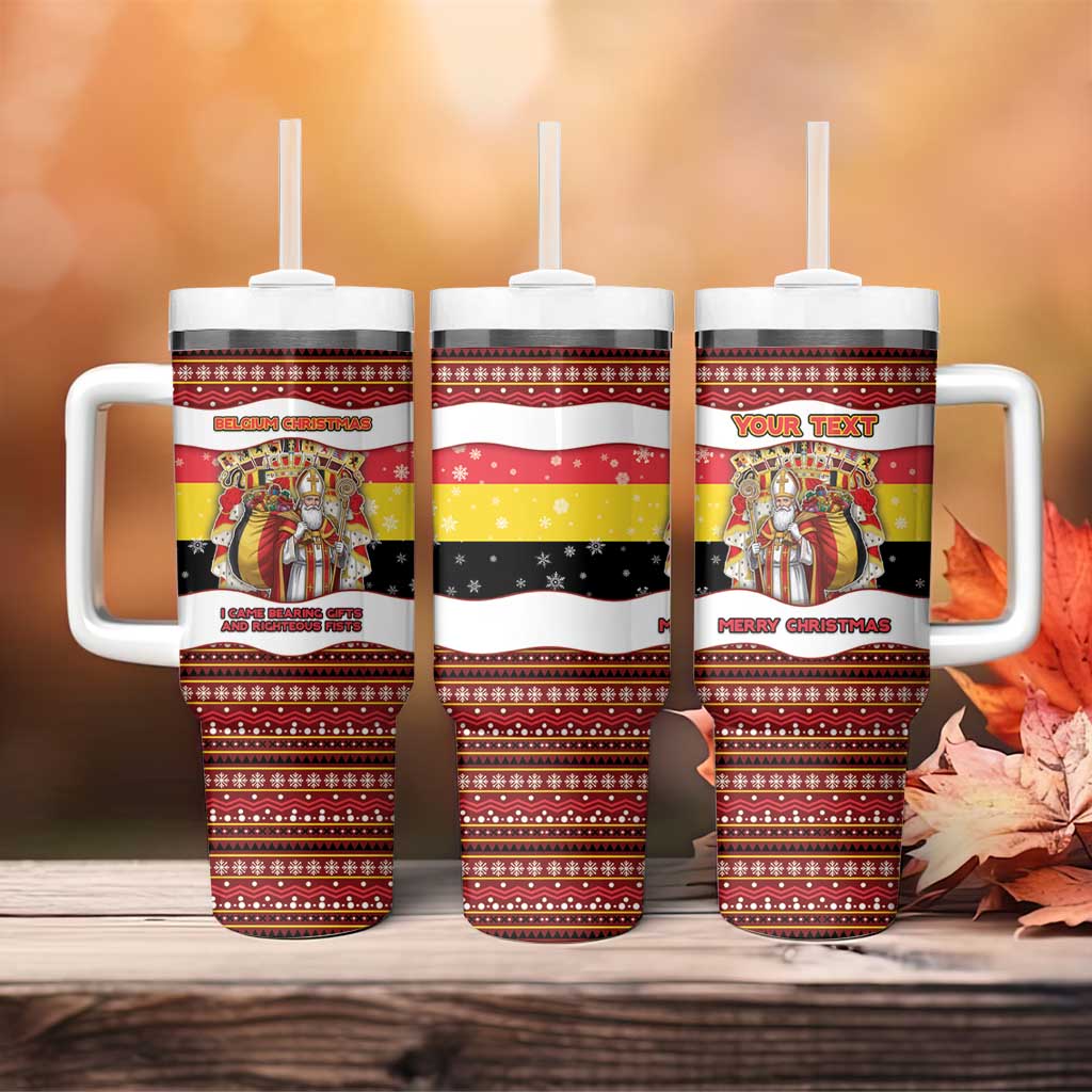 Personalized Belgium Tumbler With Handle Saint Nicholas With Patterns Xmas - Wonder Print Shop