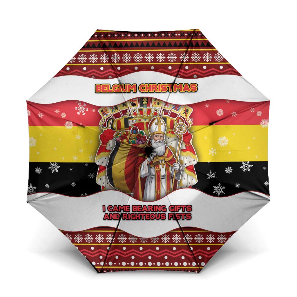 Belgium Umbrella Saint Nicholas With Patterns Xmas - Wonder Print Shop