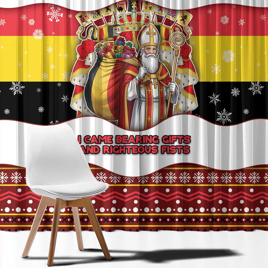 Belgium Window Curtain Saint Nicholas With Patterns Xmas - Wonder Print Shop