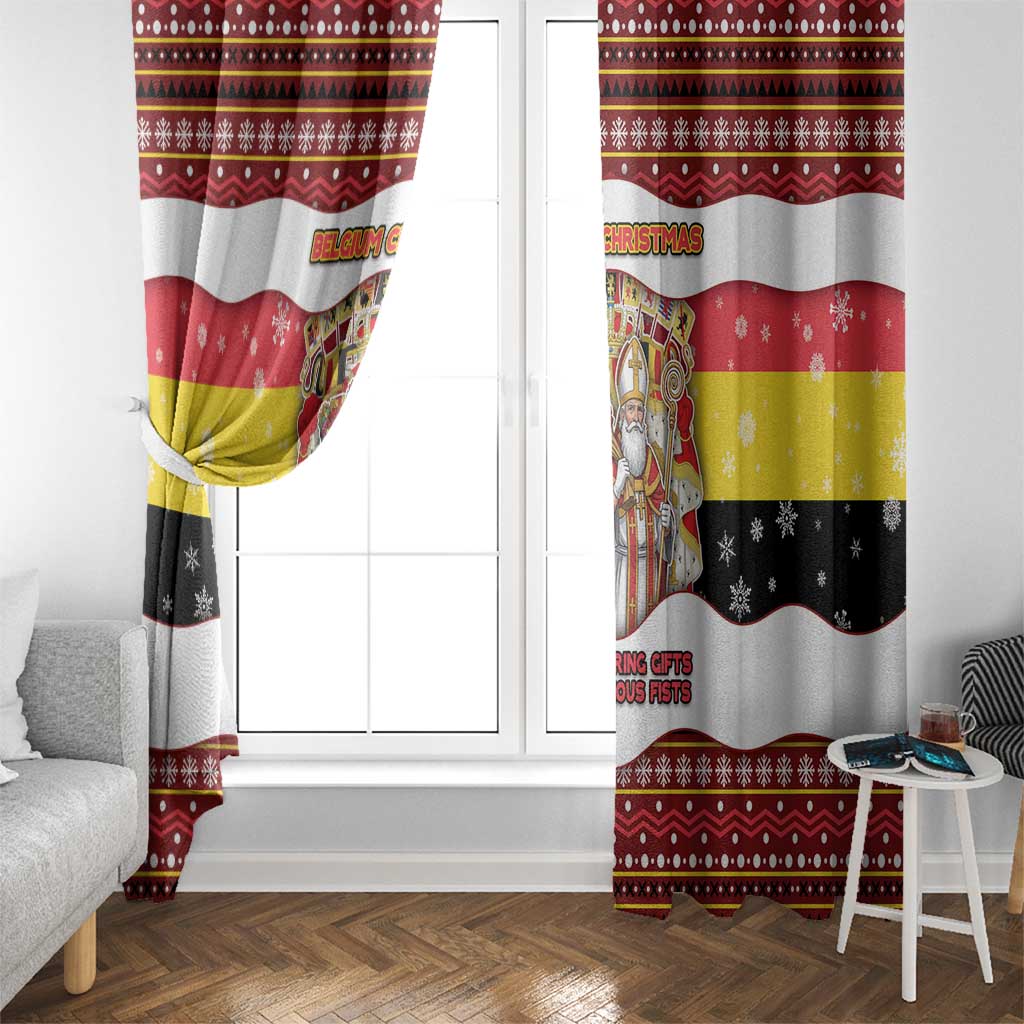 Belgium Window Curtain Saint Nicholas With Patterns Xmas - Wonder Print Shop