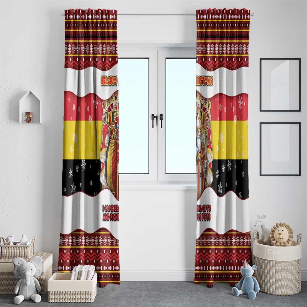 Belgium Window Curtain Saint Nicholas With Patterns Xmas - Wonder Print Shop