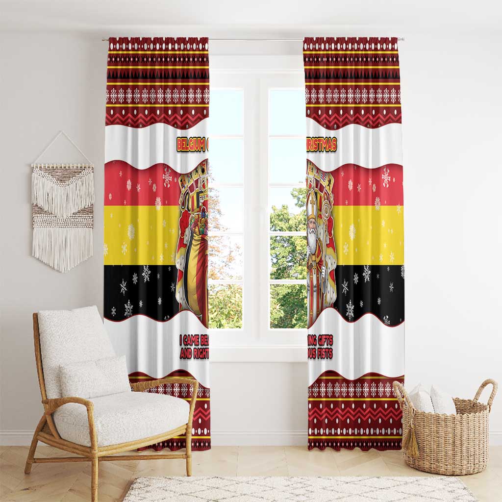 Belgium Window Curtain Saint Nicholas With Patterns Xmas - Wonder Print Shop