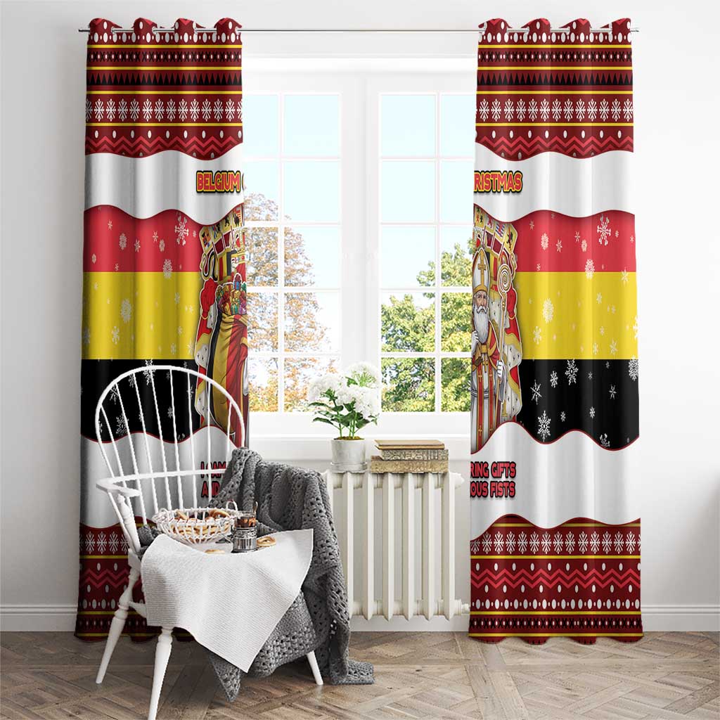 Belgium Window Curtain Saint Nicholas With Patterns Xmas - Wonder Print Shop