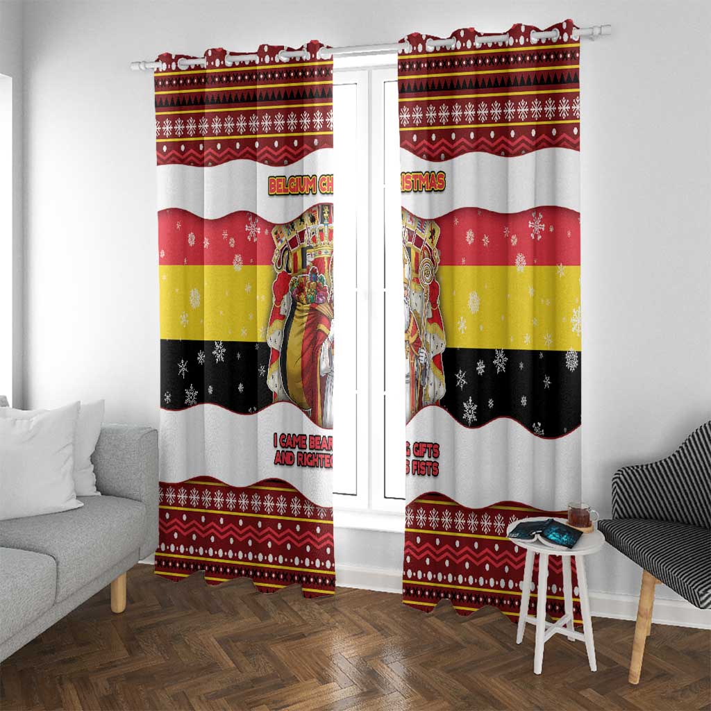 Belgium Window Curtain Saint Nicholas With Patterns Xmas - Wonder Print Shop