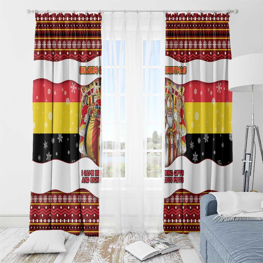 Belgium Window Curtain Saint Nicholas With Patterns Xmas - Wonder Print Shop