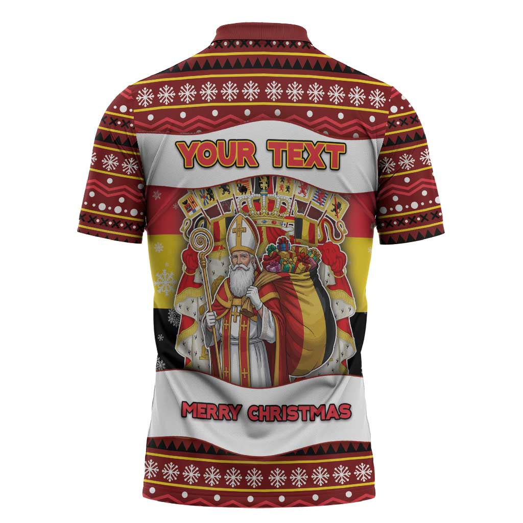 Personalized Belgium Zipper Polo Shirt Saint Nicholas With Patterns Xmas - Wonder Print Shop