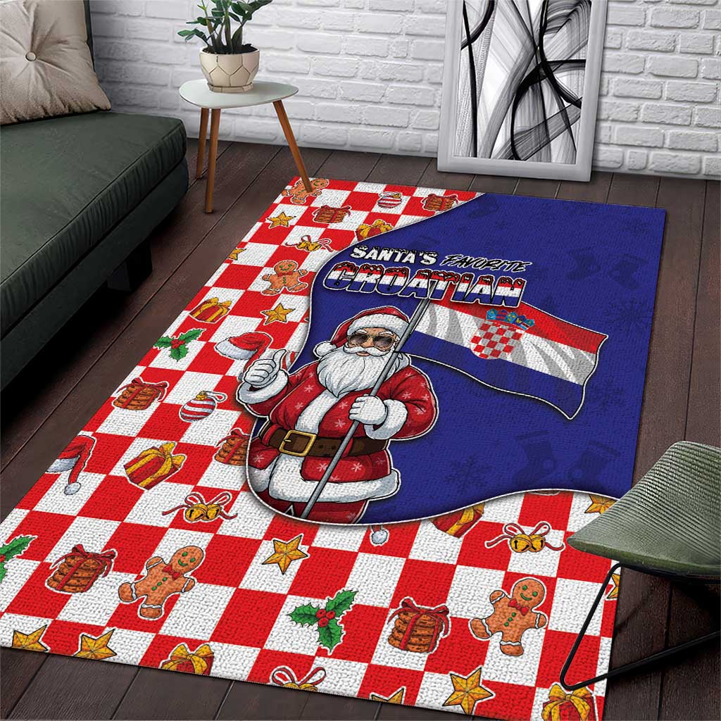 Croatia Christmas Area Rug Santas Favorite Croatian - Wonder Print Shop