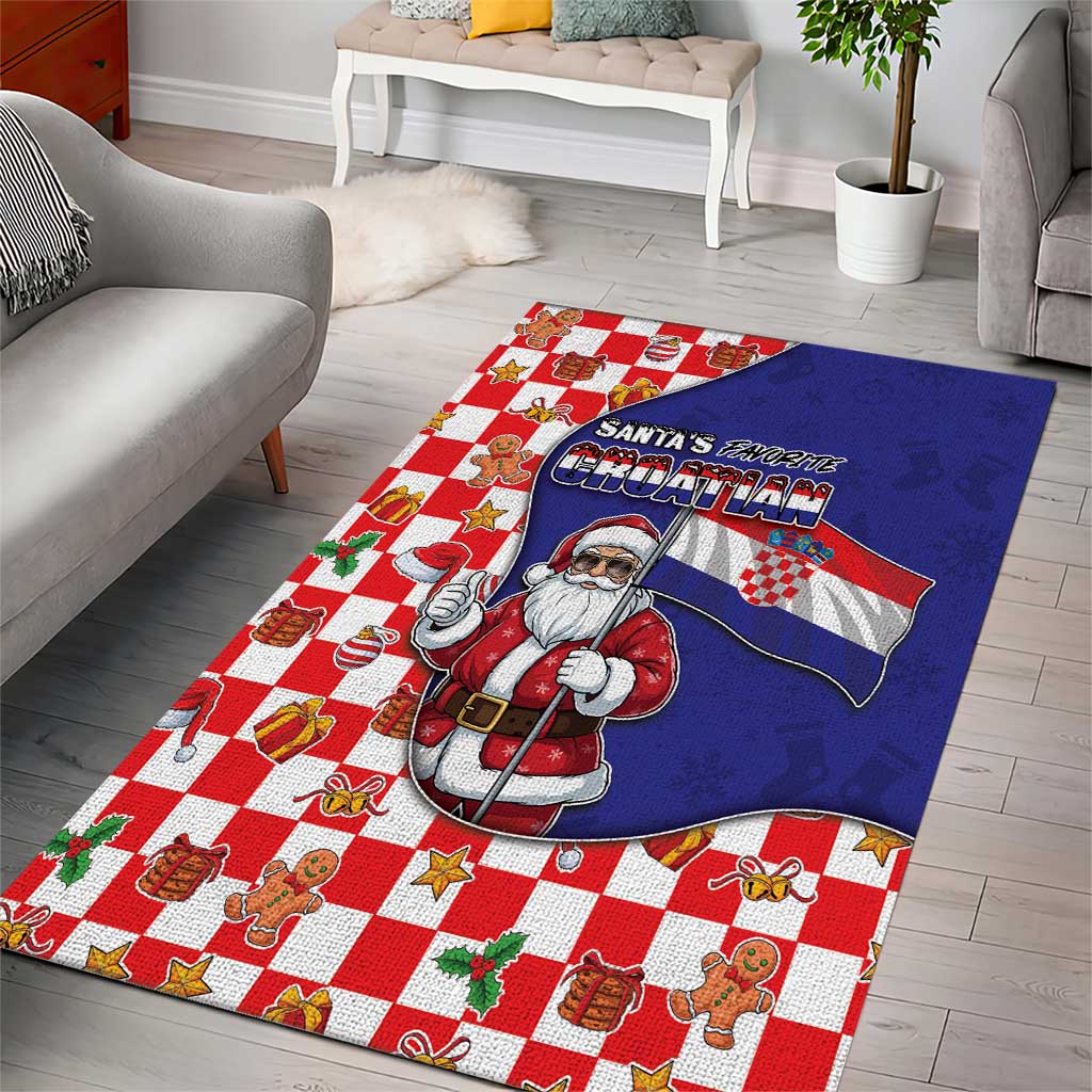 Croatia Christmas Area Rug Santas Favorite Croatian - Wonder Print Shop