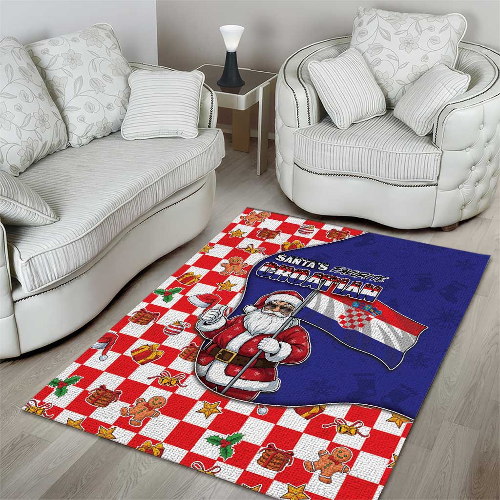 Croatia Christmas Area Rug Santas Favorite Croatian - Wonder Print Shop