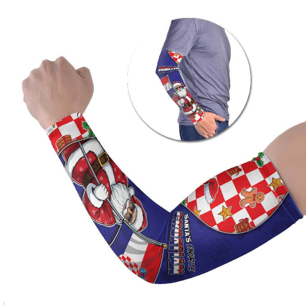 Croatia Christmas Arm Sleeves Santas Favorite Croatian - Wonder Print Shop