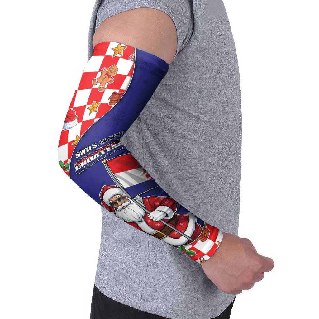 Croatia Christmas Arm Sleeves Santas Favorite Croatian - Wonder Print Shop
