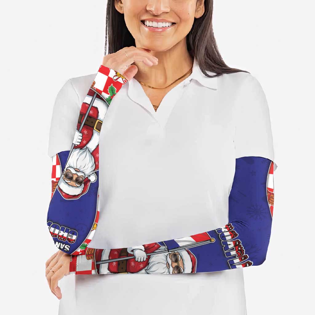 Croatia Christmas Arm Sleeves Santas Favorite Croatian - Wonder Print Shop