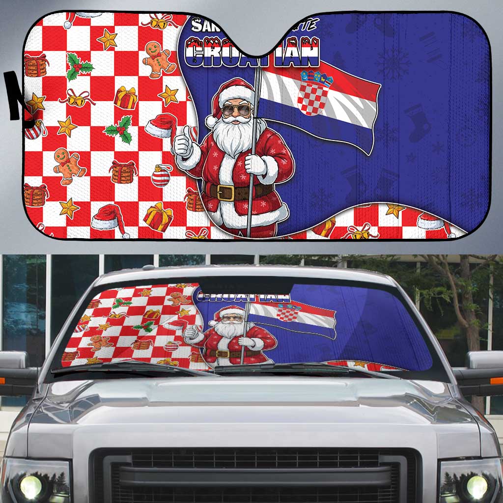 Croatia Christmas Auto Sun Shade Santas Favorite Croatian - Wonder Print Shop