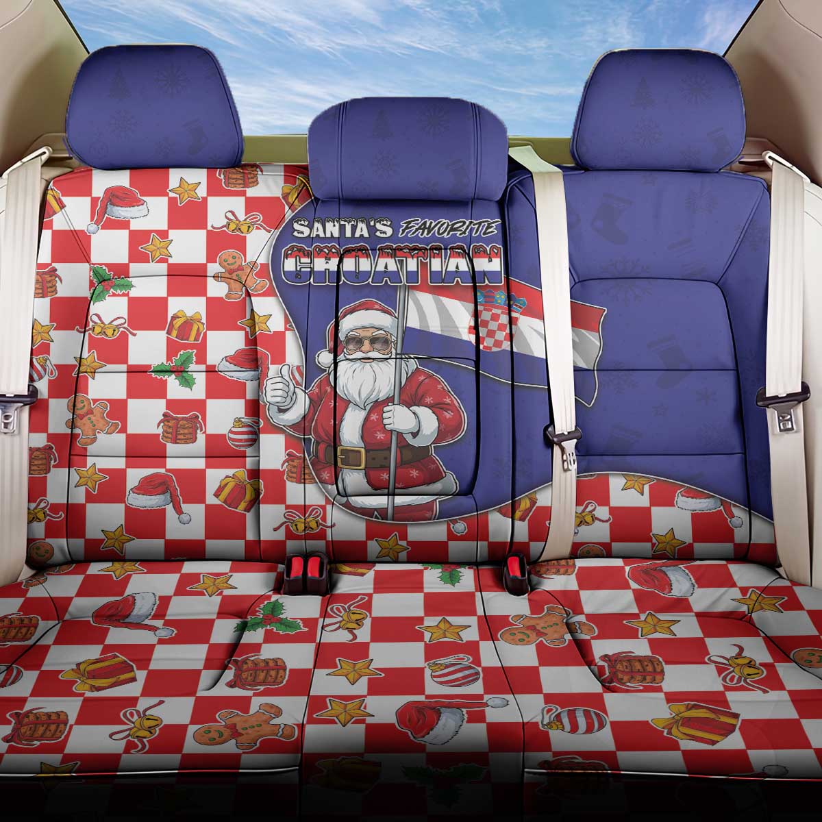 Croatia Christmas Back Car Seat Cover Santas Favorite Croatian - Wonder Print Shop