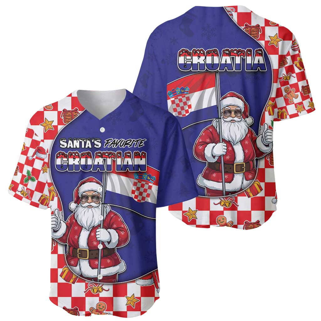 Croatia Christmas Baseball Jersey Santas Favorite Croatian - Wonder Print Shop