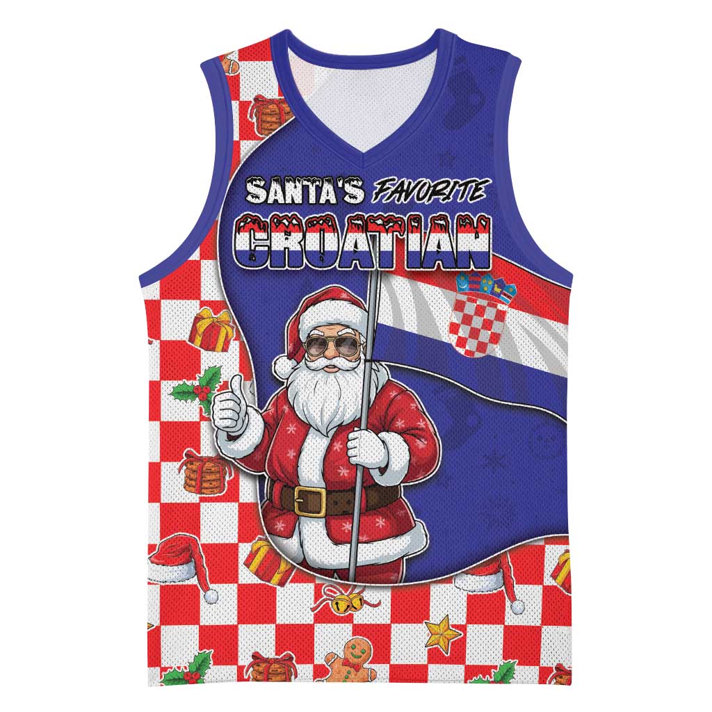 Croatia Christmas Basketball Jersey Santas Favorite Croatian - Wonder Print Shop