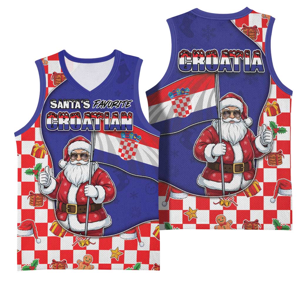 Croatia Christmas Basketball Jersey Santas Favorite Croatian - Wonder Print Shop