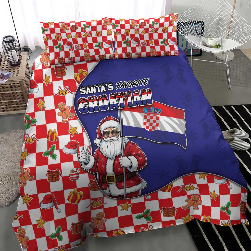 Croatia Christmas Bedding Set Santas Favorite Croatian - Wonder Print Shop