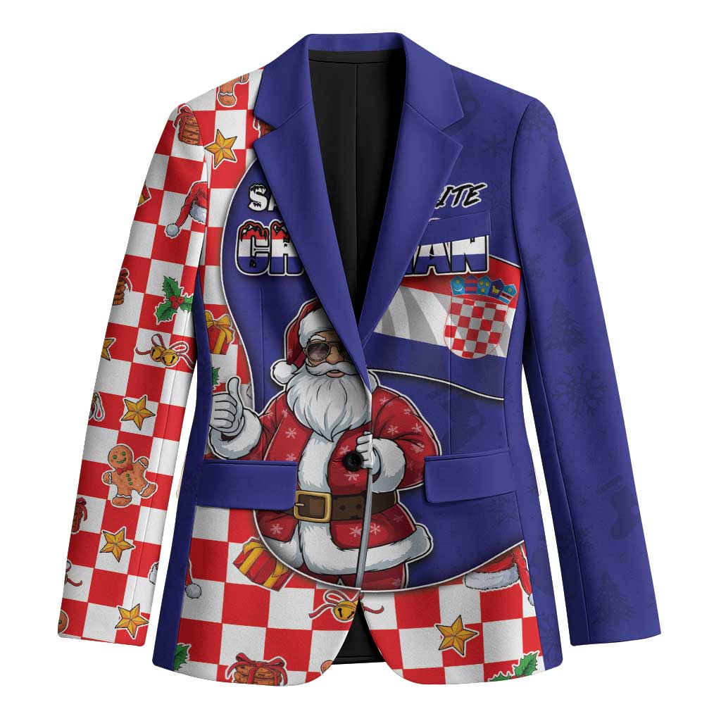 Croatia Christmas Blazer Santas Favorite Croatian - Wonder Print Shop