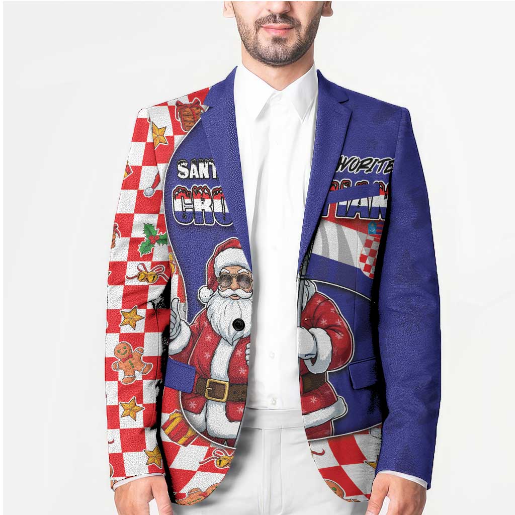 Croatia Christmas Blazer Santas Favorite Croatian - Wonder Print Shop