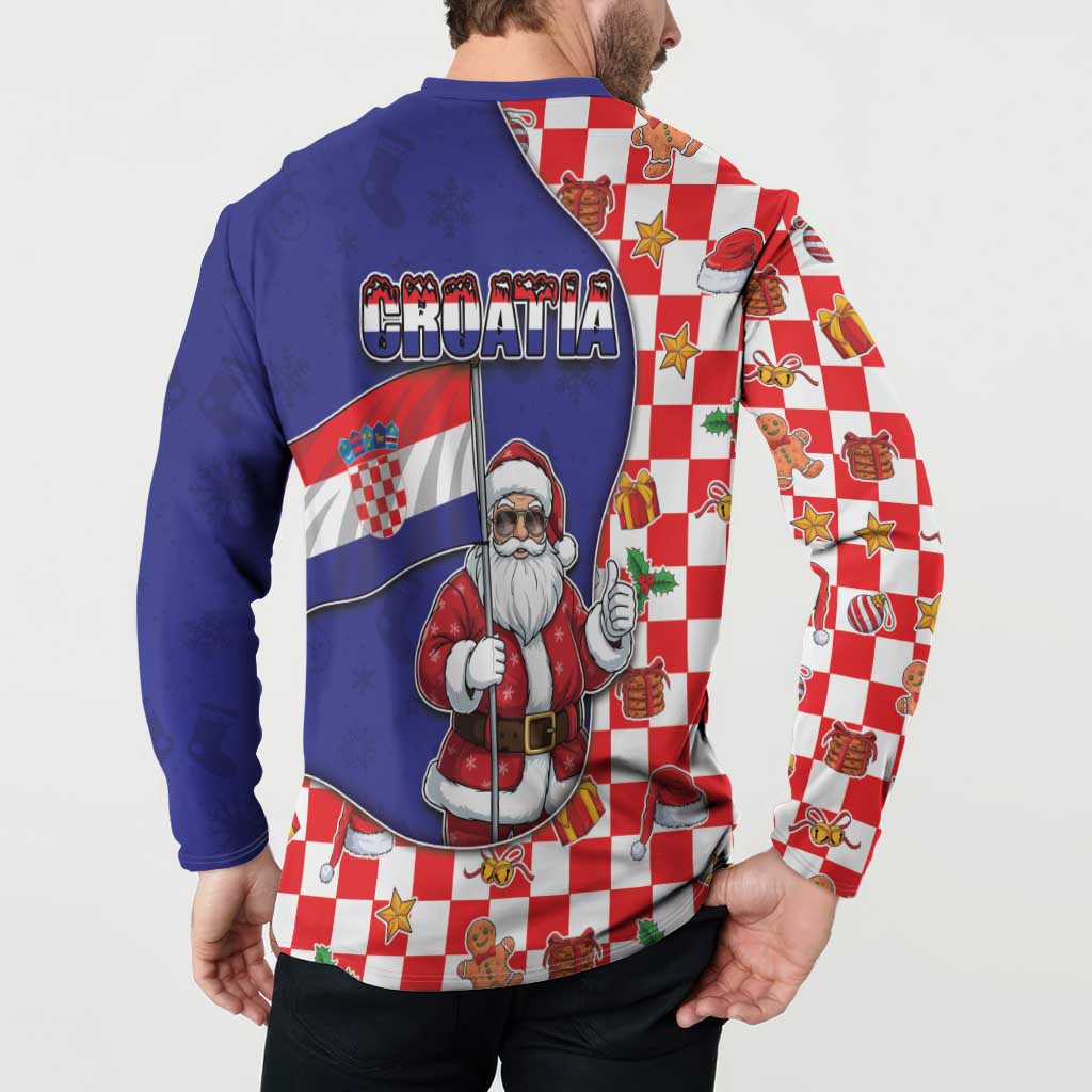 Croatia Christmas Button Sweatshirt Santas Favorite Croatian - Wonder Print Shop