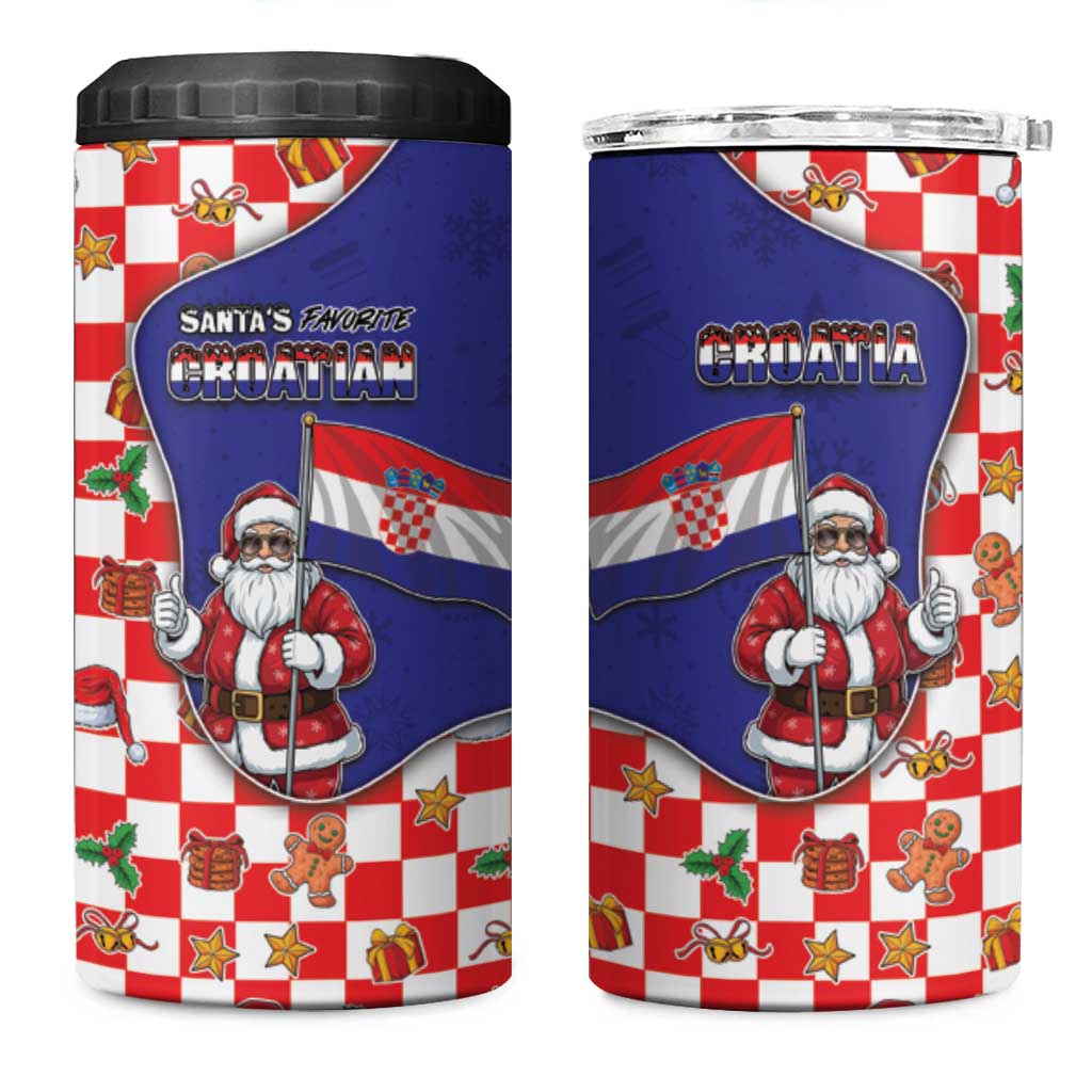 Croatia Christmas 4 in 1 Can Cooler Tumbler Santas Favorite Croatian - Wonder Print Shop